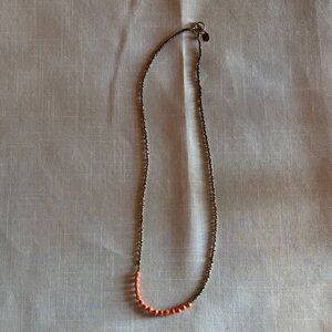 Delicate Silver Necklace with Coral Beads - Women Jewelry
